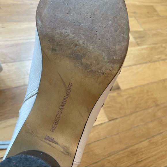 Rebecca Minkoff Studded Leather Ankle Boots, White sz 8.5 - Picture 11 of 11